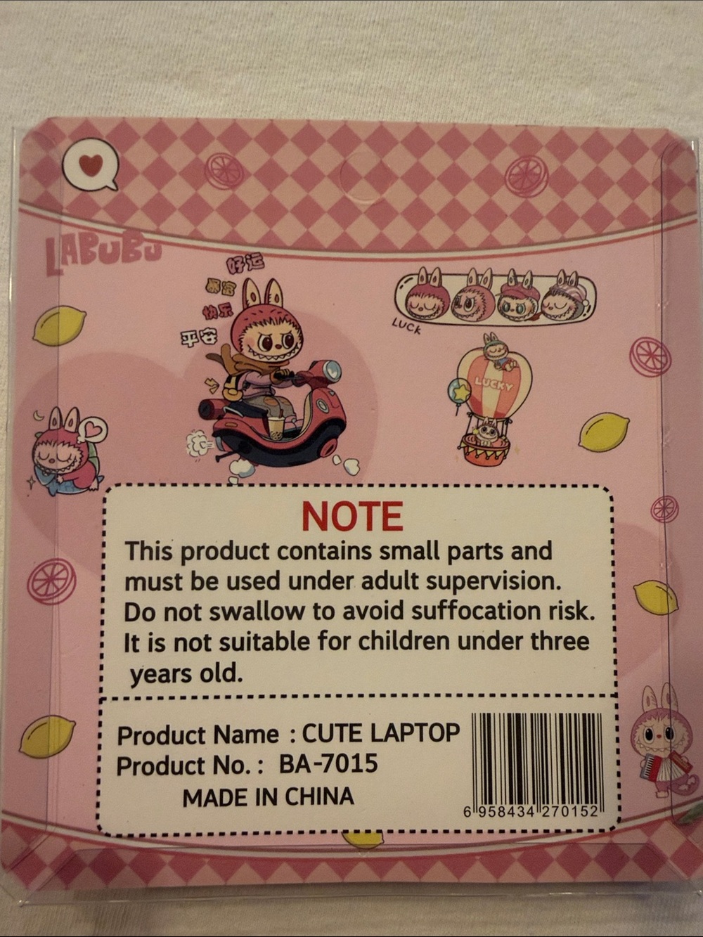 Labubu Pink Mini Paper Notebook Mini Pen Set New - Picture 2 of 4